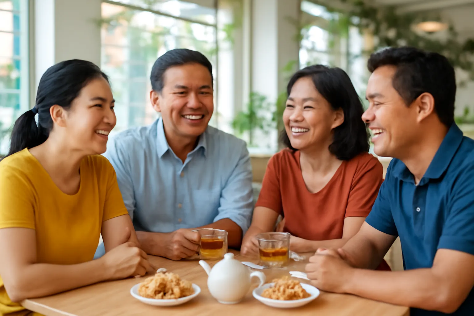 Nhóm chủ doanh nghiệp nhỏ người Việt trò chuyện thân mật trong một buổi gặp mặt